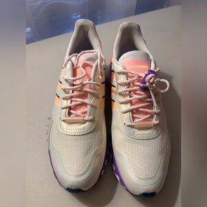 adidas Cream and Purple Sneakers- Size 10